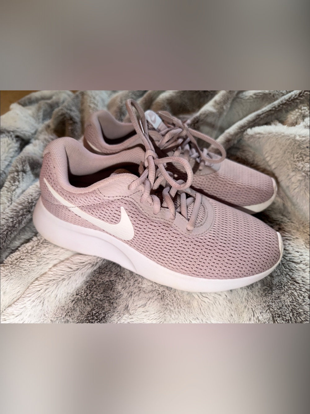Nike Women's Running Sneakers in Dusty Pink with White Swoosh